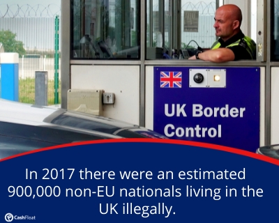 In 2017 there were an estimated 900,000 non-EU nationals living in the UK illegally- Cashfloat