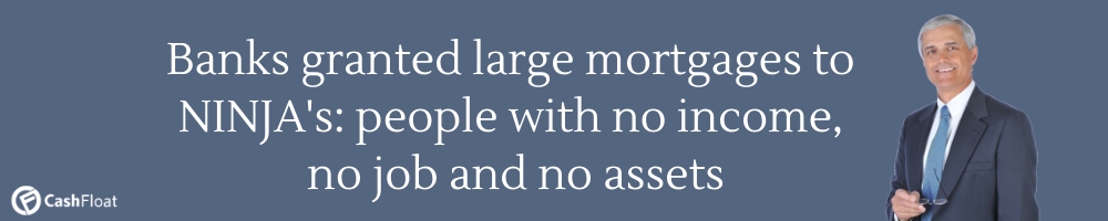  NINJA's (people with no income, no job and no assets) could borrow large sums- Cashfloat