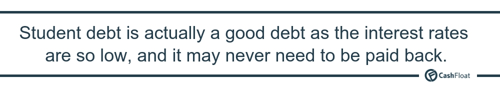 Quote about student debt - Cashfloat