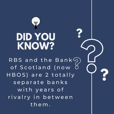 RBS and the BOS are 2 totally separate banks with years of rivalry in between them.