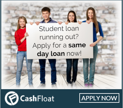 Student loan running out? Apply with cashfloat for a same day loan today