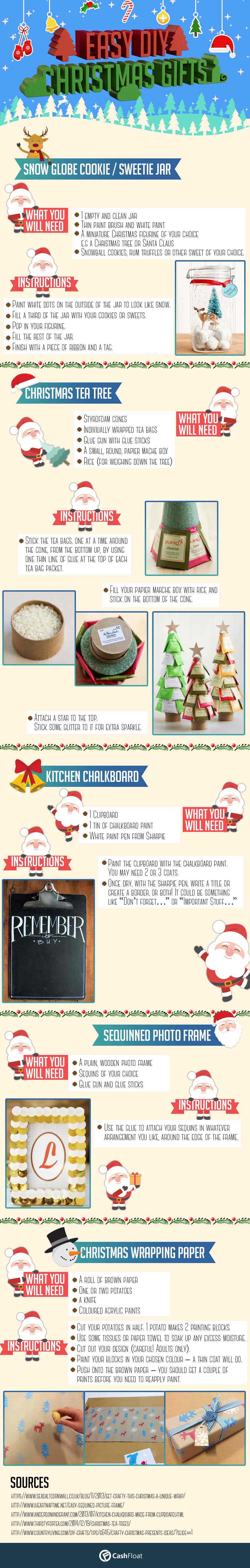 5 Quick and Easy DIY Christmas Gifts - Infographic