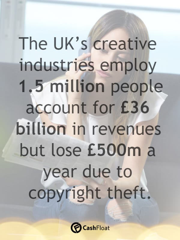 The UK's creative industry employs 1.5 million people, account for £36 billion in revenues but lost £500 million a  year due to copyright theft!