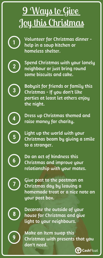 9 Ways to Give Joy this Christmas Infographic - Cashfloat