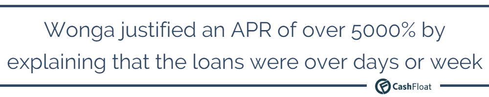 Wonga justified an APR of over 5000% in the past - learn more about Wonga's emergency bailout with cashfloat!