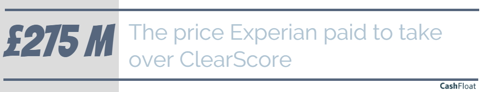 Cashfloat shows how much Experian-Clearscore Merger cost Experian