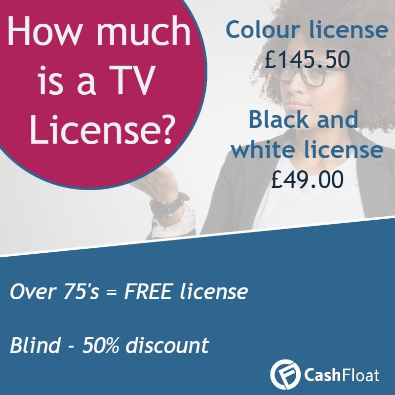 A TV license costs £145.50 for colour and £49 for black and white - Cashfloat