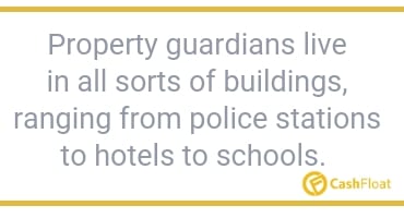 Property guardians live in all sorts of buildings, ranging from police stations to hotels to schools.