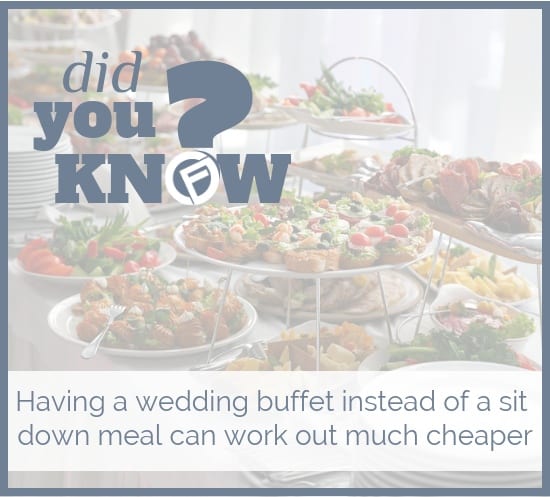 Having a wedding buffet instead of a sit down meal can work out much cheaper - Cashfloat