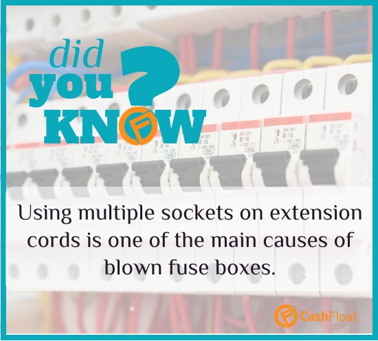 Using multiple sockets on extension cords is one of the main causes of blown fuse boxes.  Cashfloat