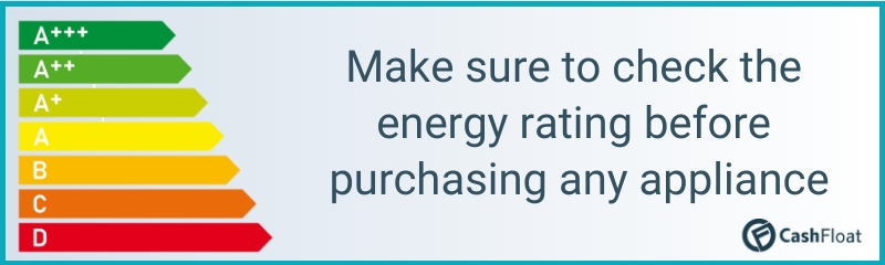 Make sure to check the energy rating before purchasing any appliance - Cashfloat