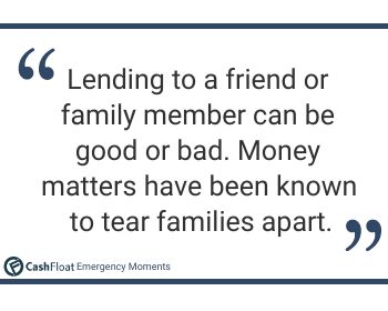 Lending to a friend or family member can be good or bad. - Cashfloat