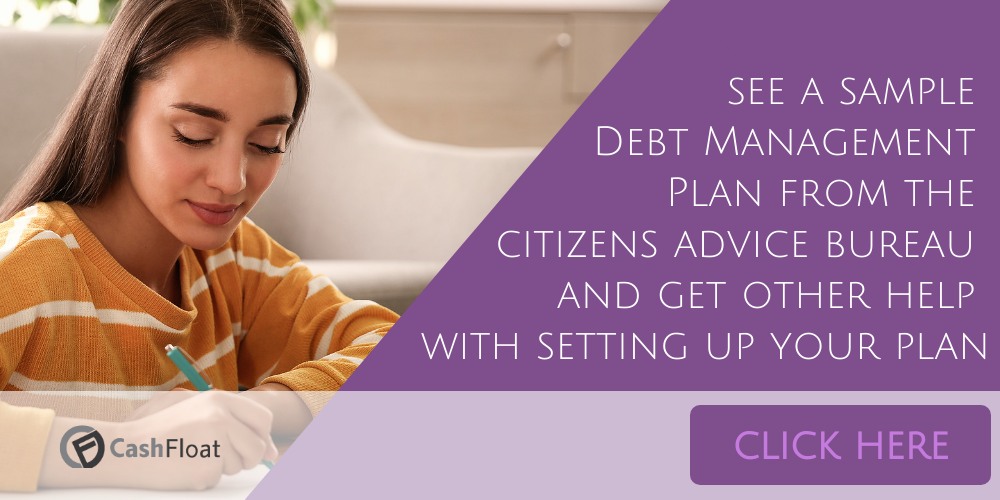 see a sample  Debt Management Plan from the citizens advice bureau- Cashfloat