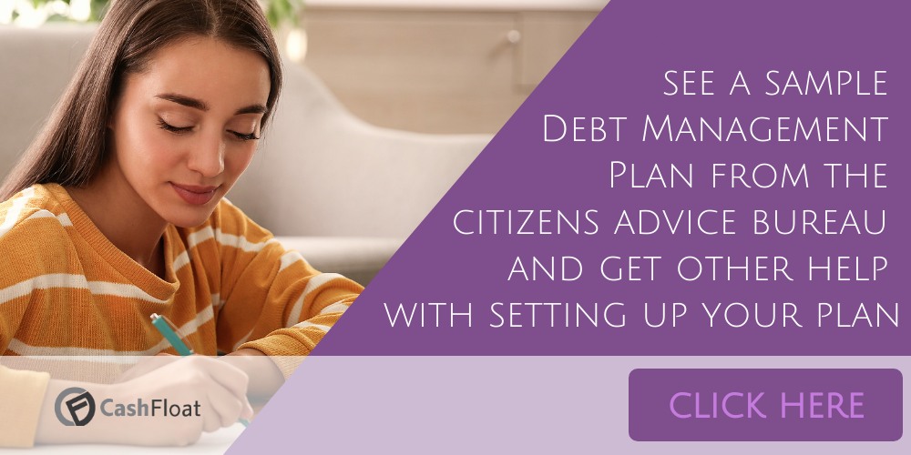 see a sample Debt Management Plan from the citizens advice bureau- Cashfloat