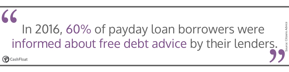 In 2016, 60% of payday loan borrowers were informed about free debt advice by their lenders- Cashfloat