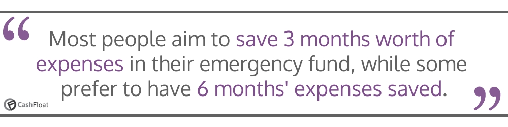 Most people aim to save 3 months worth of expenses in their emergency fund-After A Debt Management Plan