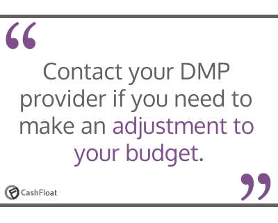 Contact your DMP provider if you need to make an adjustment to your budget.