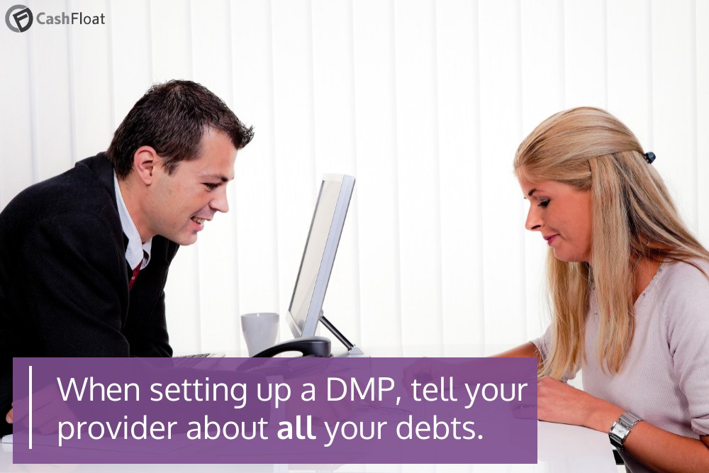 When setting up a DMP, tell your provider about all your debts- Cashfloat