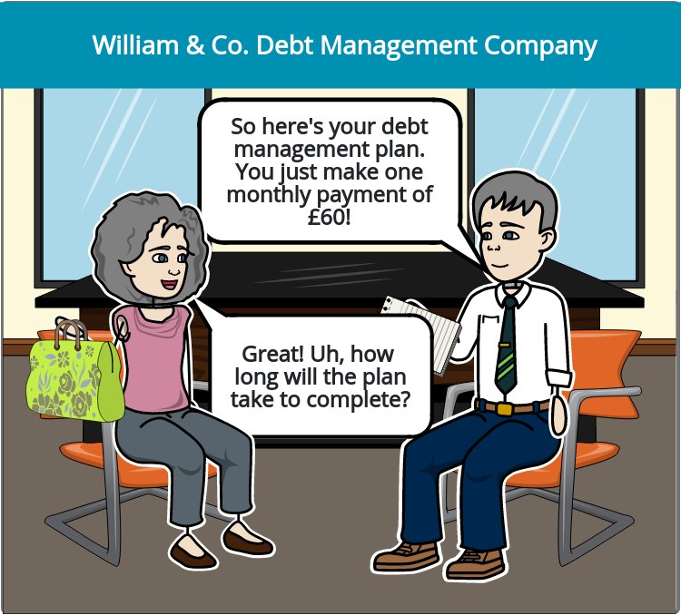 woman gets debt advice from debt management company- Cashfloat