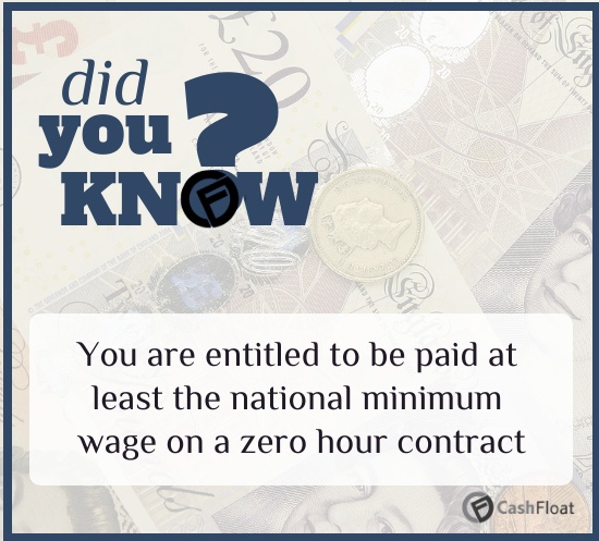 You are entitled to be paid at least the national minimum wage on a zero hour contract - Cashfloat